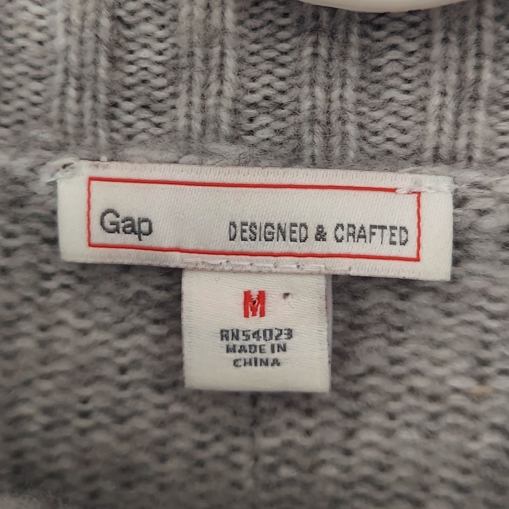 Gap Grey Cowl Neck Wool Blend Sweater M - Picture 3 of 5
